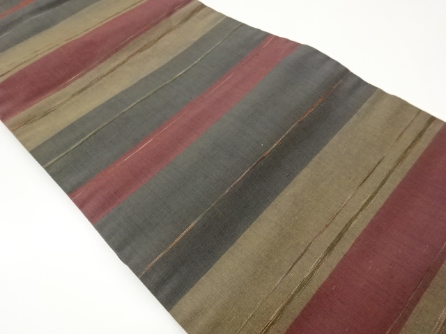 JAPANESE KIMONO / TSUMUGI YOKO-DAN PATTERN WEAVING NAGOYA OBI